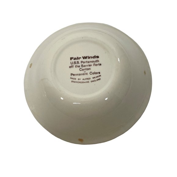 Set of 5 Vintage Bowls Fair Winds USS Portsmouth Off The Barrier Forts Canton - Picture 12 of 15